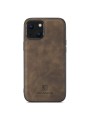 Устойчив на надраскване гръб с еко кожа за Apple iPhone 14 - кафяв