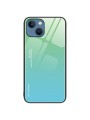 Предпазен гръб от закалено стъкло за Apple iPhone 14 - син и зелен