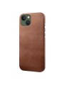 Предпазен гръб от eко кожа за Apple iPhone 14 - кафяв