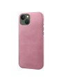 Предпазен гръб от eко кожа за Apple iPhone 14 - розов