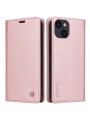 Калъф за телефон от еко кожа тип портмоне за Apple iPhone 14 - розов