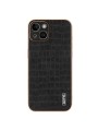 Предпазен гръб от еко кожа с крокодилски шарки за Apple iPhone 14 Plus - черен