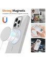Предпазен гръб с каишка съвместим с MagSafe за Apple iPhone 14 Pro - бял