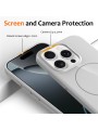 Предпазен гръб с каишка съвместим с MagSafe за Apple iPhone 14 Pro - бял