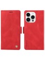 Калъф от еко кожа тип портмоне за Apple iPhone 14 Pro - червен