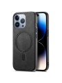 Предпазен гръб от еко кожа съвместим с MagSafe за Apple iPhone 14 Pro Max - черен