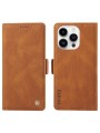 Калъф от еко кожа тип портмоне за Apple iPhone 14 Pro Max - кафяв