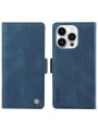 Калъф от еко кожа тип портмоне за Apple iPhone 14 Pro Max - син