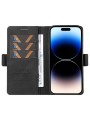 Калъф от еко кожа тип портмоне за Apple iPhone 14 Pro Max - черен