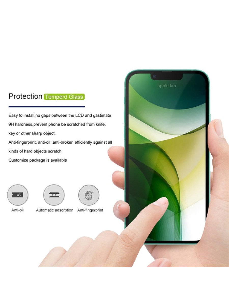 Протектор за екран от закалено стъкло с черна рамка за Apple iPhone 14