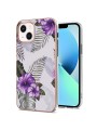 Предпазен удароустойчив гръб с цветни шарки за Apple iPhone 15 - лилав