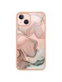 Предпазен удароустойчив гръб с мраморни шарки за Apple iPhone 15 - розов