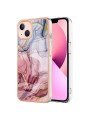 Предпазен удароустойчив гръб с мраморни шарки за Apple iPhone 15 - розов