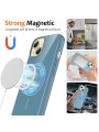 Предпазен гръб с каишка съвместим с MagSafe за Apple iPhone 15 - син