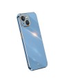 Предпазен удароустойчив гръб с галванизирана рамка за Apple iPhone 15 Plus - син