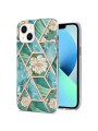 Предпазен удароустойчив гръб с цветни шарки за Apple iPhone 15 Plus - зелен