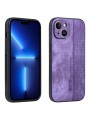 Противоплъзгащ се тънък гръб от еко кожа за Apple iPhone 15 Plus - лилав