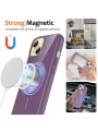 Предпазен гръб с каишка съвместим с MagSafe за Apple iPhone 15 Plus - лилав