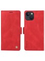 Калъф от еко кожа тип портмоне за Apple iPhone 15 Plus - червен