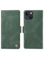 Калъф от еко кожа тип портмоне за Apple iPhone 15 Plus - зелен