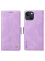 Калъф от еко кожа тип портмоне за Apple iPhone 15 Plus - лилав