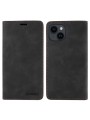 Калъф от еко кожа тип портмоне за Apple iPhone 15 Plus - черен