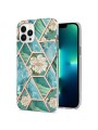 Предпазен удароустойчив гръб с цветни шарки за Apple iPhone 15 Pro - зелен