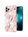 Предпазен удароустойчив гръб с цветни шарки за Apple iPhone 15 Pro - розов
