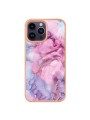Предпазен удароустойчив гръб с мраморни шарки за Apple iPhone 15 Pro - розов