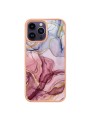 Предпазен удароустойчив гръб с мраморни шарки за Apple iPhone 15 Pro - розов