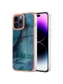 Предпазен удароустойчив гръб с мраморни шарки за Apple iPhone 15 Pro - зелен
