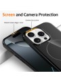 Предпазен гръб с каишка съвместим с MagSafe за Apple iPhone 15 Pro - черен