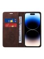 Калъф от еко кожа тип портмоне за Apple iPhone 15 Pro - кафяв