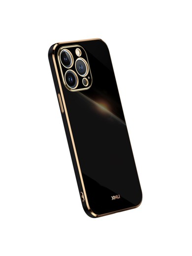 Предпазен удароустойчив гръб с галванизирана рамка за Apple iPhone 15 Pro Max - черен Предпазен удароустойчив гръб с галванизирана рамка за Apple iPhone 15 Pro Max - черен
