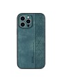 Противоплъзгащ се тънък гръб от еко кожа за Apple iPhone 15 Pro Max - зелен