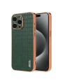 Предпазен гръб от еко кожа с крокодилски шарки за Apple iPhone 15 Pro Max - зелен