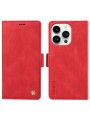 Калъф от еко кожа тип портмоне за Apple iPhone 15 Pro Max - червен