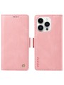 Калъф от еко кожа тип портмоне за Apple iPhone 15 Pro Max - розов