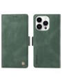 Калъф от еко кожа тип портмоне за Apple iPhone 15 Pro Max - зелен