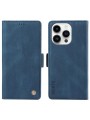 Калъф от еко кожа тип портмоне за Apple iPhone 15 Pro Max - син