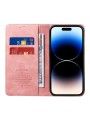 Калъф от еко кожа тип портмоне за Apple iPhone 15 Pro Max - розов