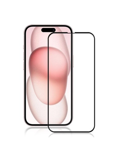 Протектор за екран от закалено стъкло с черна рамка за Apple iPhone 15 Протектор за екран от закалено стъкло с черна рамка за Apple iPhone 15