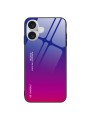 Предпазен гръб от закалено стъкло за Apple iPhone 16 - син и розов и черен