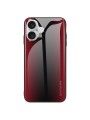 Предпазен гръб от закалено стъкло и мек термопластичен полиуретан за Apple iPhone 16 - червен