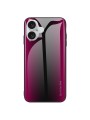 Предпазен гръб от закалено стъкло и мек термопластичен полиуретан за Apple iPhone 16 - розов
