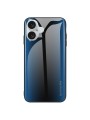 Предпазен гръб от закалено стъкло и мек термопластичен полиуретан за Apple iPhone 16 - син