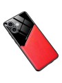 Предпазен гръб с покритие от еко кожа за Apple iPhone 16 - червен