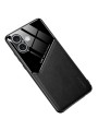 Предпазен гръб с покритие от еко кожа за Apple iPhone 16 - черен