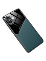 Предпазен гръб с покритие от еко кожа за Apple iPhone 16 - зелен