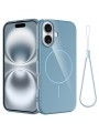 Предпазен гръб с каишка съвместим с MagSafe за Apple iPhone 16 - син